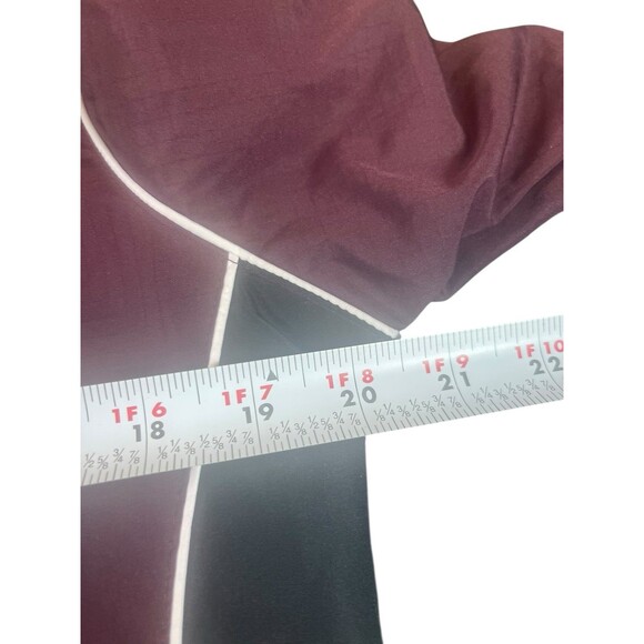 VTG Y2K Reebok Tracksuit Set Women’s L Maroon Black White Full Zip Top Pull On - Picture 11 of 16